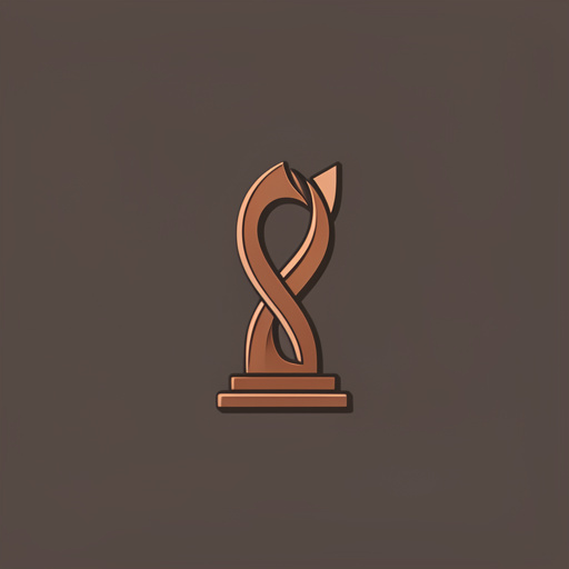 Emblème minimaliste représentant une forme de sculpture en bronze associée à la fonderie d’art et aux métiers du métal, en style plat sur fond uni.